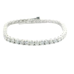 Solid 14K gold Diamond Stone Tennis Bracelet