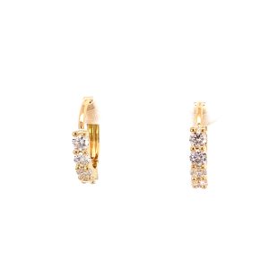 FirstMadam Classic 18K Gold Lab Grown Diamonds Hooop Earrings