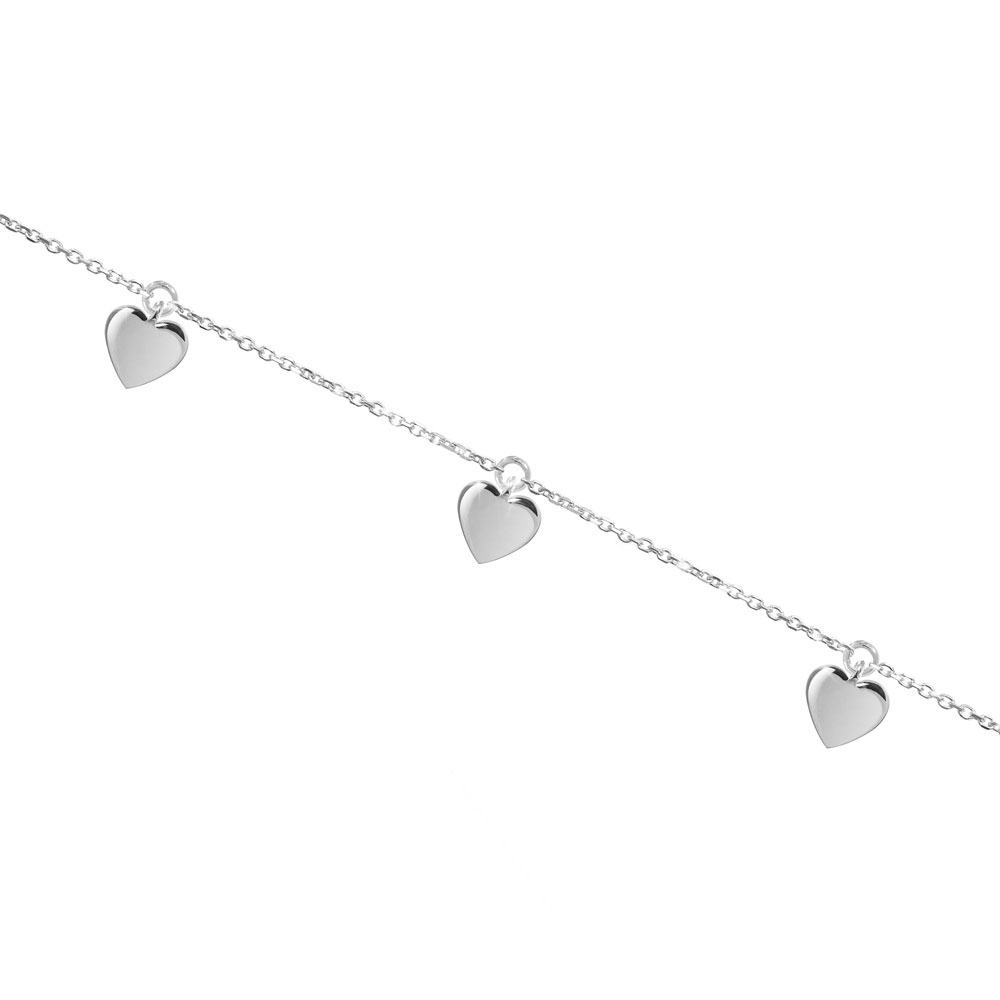 18K Solid Gold Heart Charm Bracelet (2)