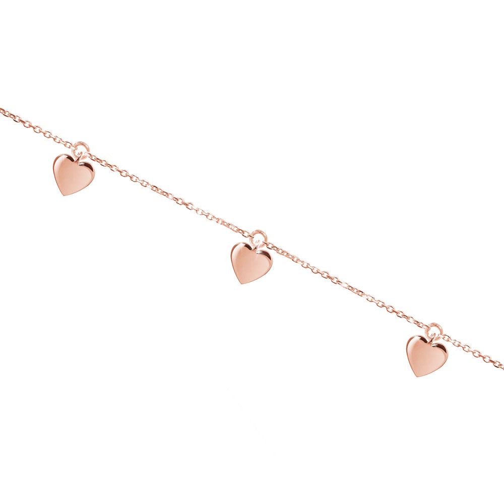 18K Solid Gold Heart Charm Bracelet 18K Solid Gold Heart Charm Bracelet