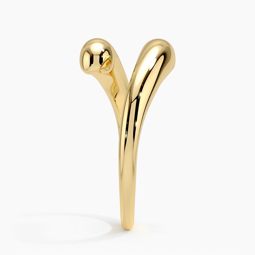 FirstMadam Custom 14K Solid Gold Personalized Open Teardrop Shaped Rings FirstMadam Custom 14K Solid Gold Personalized Open Teardrop Shaped Rings