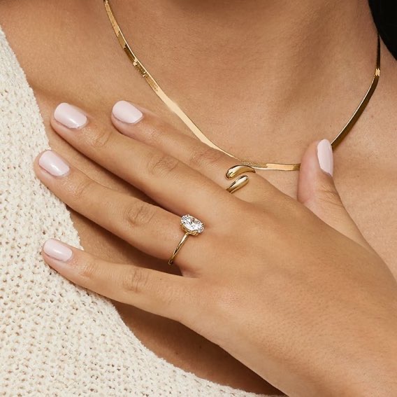 FirstMadam Custom 14K Solid Gold Personalized Open Teardrop Shaped Rings FirstMadam Custom 14K Solid Gold Personalized Open Teardrop Shaped Rings