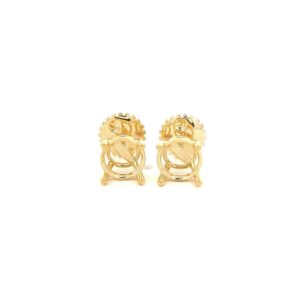 FirstMadam Custom 18K Solid Gold Inlaid With Diamond Screw Back Exquisite Versatile Earrings Mountings