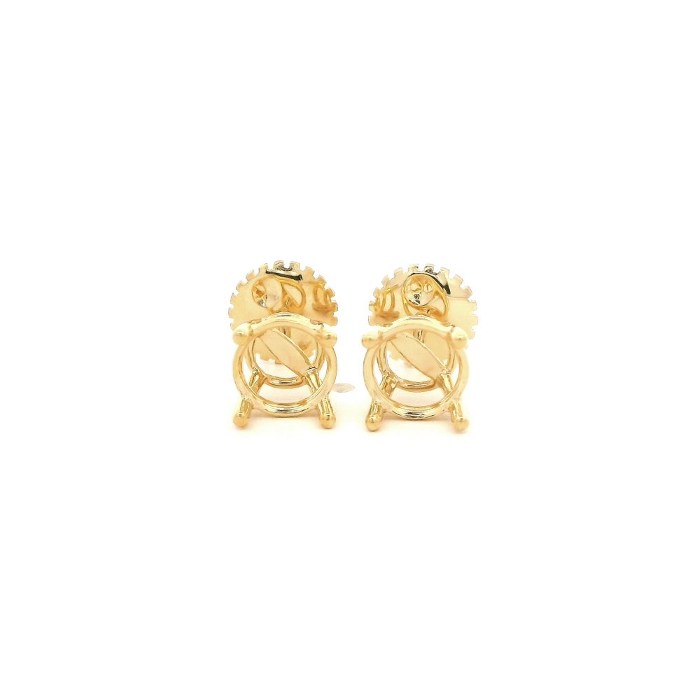 FirstMadam Custom 18K Solid Gold Inlaid With Diamond Screw Back Exquisite Versatile Earrings Mountings