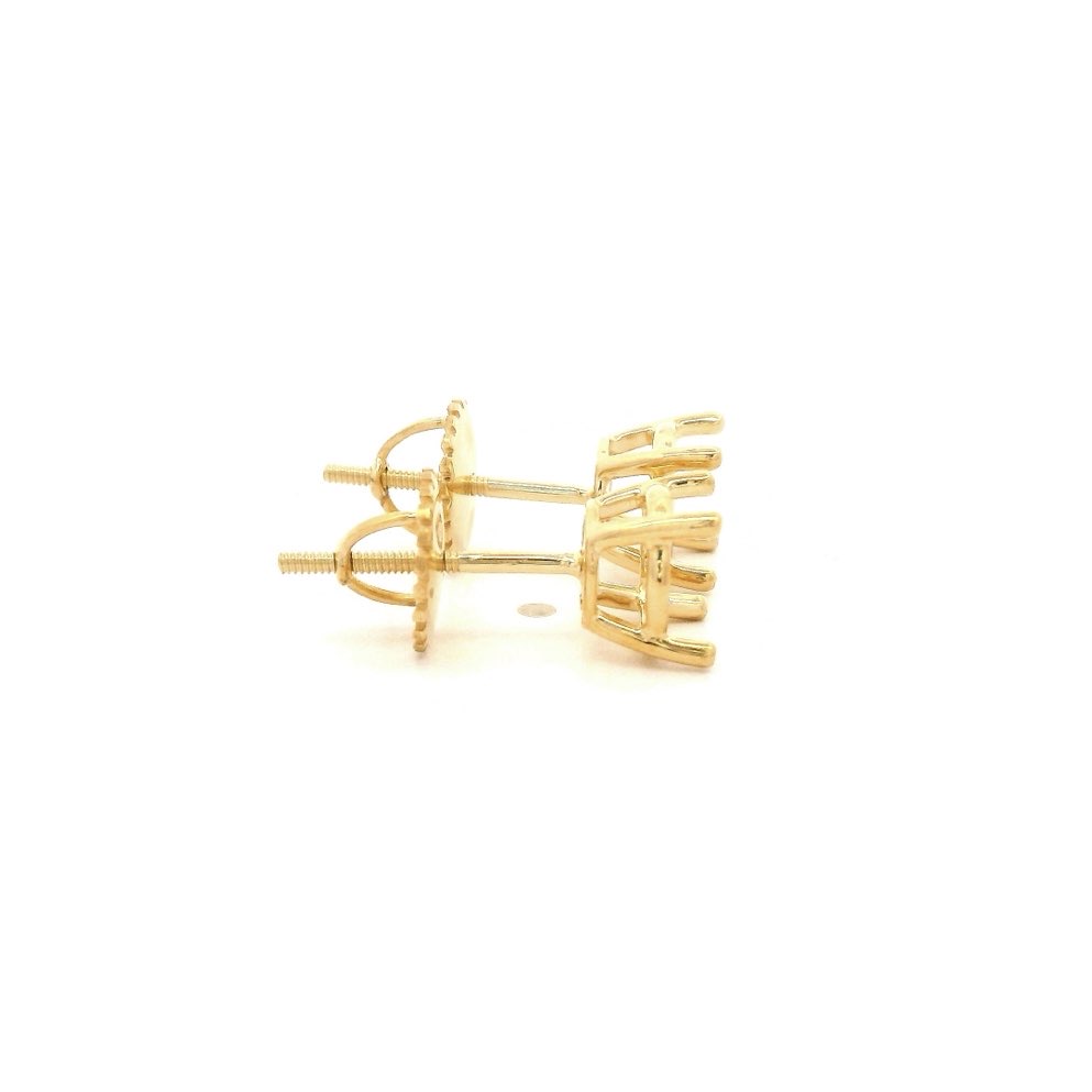 FirstMadam Custom 18K Solid Gold Inlaid With Diamond Screw Back Exquisite Versatile Earrings Mountings FirstMadam Custom 18K Solid Gold Inlaid With Diamond Screw Back Exquisite Versatile Earrings Mountings