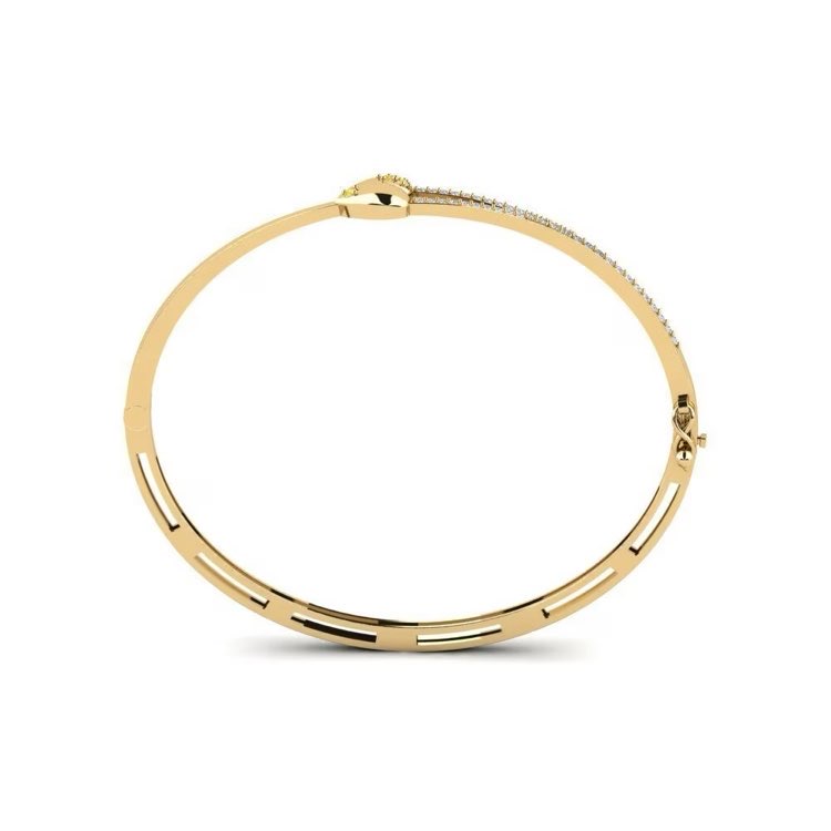 FirstMadam 18K Solid Gold Heart Yellow Sapphire Bracelet With Diamond Design High End Bracelet FirstMadam 18K Solid Gold Heart Yellow Sapphire Bracelet With Diamond Design High End Bracelet