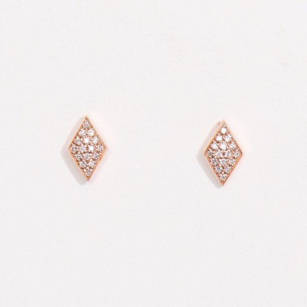 FirstMadam 18K Solid Gold Diamond Shaped Earrings Light Luxury Exquisite Earrings FirstMadam 18K Solid Gold Diamond Shaped Earrings Light Luxury Exquisite Earrings