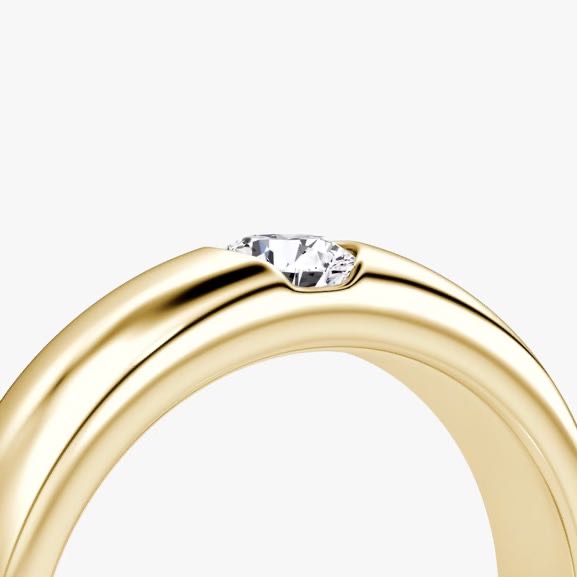 FirstMadam 18K Solid Gold Single Diamond Ring Classic Simple Round Lab Diamond Light Luxury Fashion Solitaire Ring FirstMadam 18K Solid Gold Single Diamond Ring Classic Simple Round Lab Diamond Light Luxury Fashion Solitaire Ring