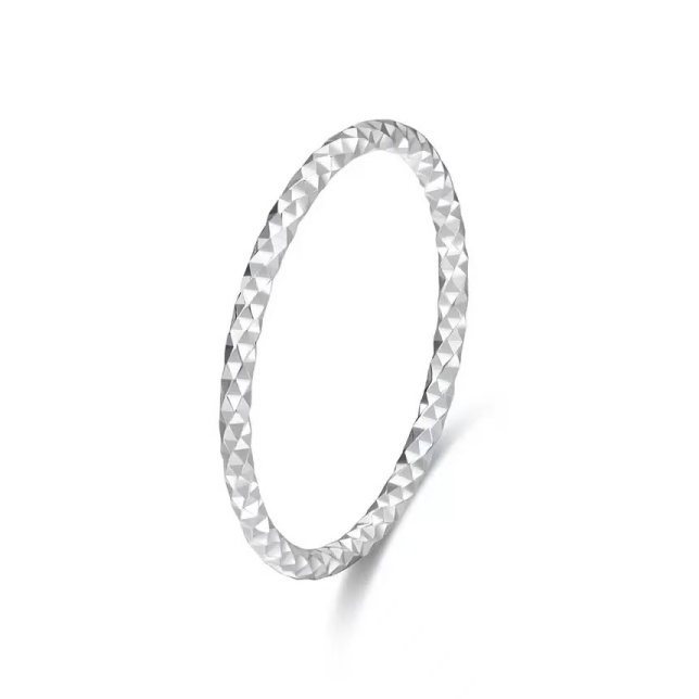 FirstMadam 14K Pure Gold Starry Sky Flower Glitter Thin Ring Cool Style Ring for Gift Party Anniversary