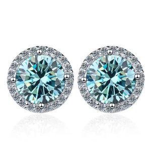 FirstMadam Cheap Price 1CT Main Stone Gold Plated Earrings