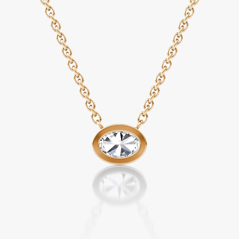 FirstMadam Zinc Alloy Bezel Solitaire Necklace Link Chain Necklace--003 FirstMadam Zinc Alloy Bezel Solitaire Necklace Link Chain Necklace