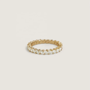 Stainless Steel Mini Marquise Zircon Stackable Band Eternity Ring