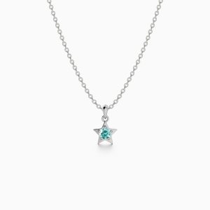 FirstMadam Copper Alloy Blue Zicon Star Charm Pendant