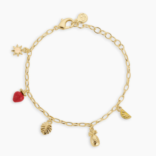 FirstMadam Summer Mini Charm Gold Plated Bracelet