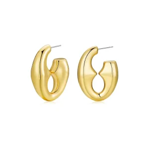 FirstMadam Fashion Brass Chic Sophisticated Geometric Annular Earrings for Women Gift Wholesale Price