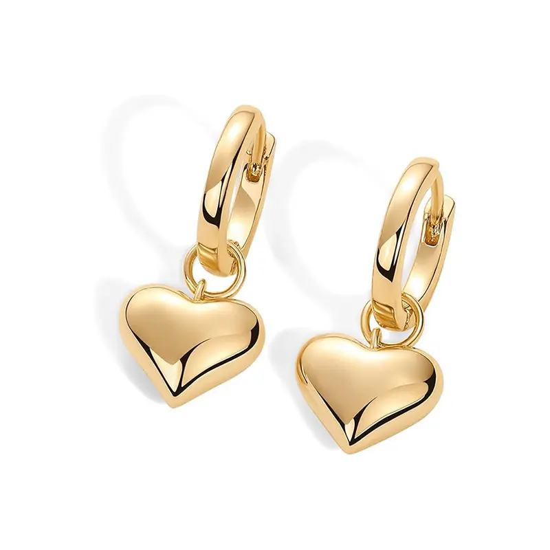 FirstMadam Fashion Hot Sale Brass Heart Shaped Plated Earrings for Women Wholesale Price (2) FirstMadam Fashion Hot Sale Brass Heart Shaped Plated Earrings for Women Wholesale Price