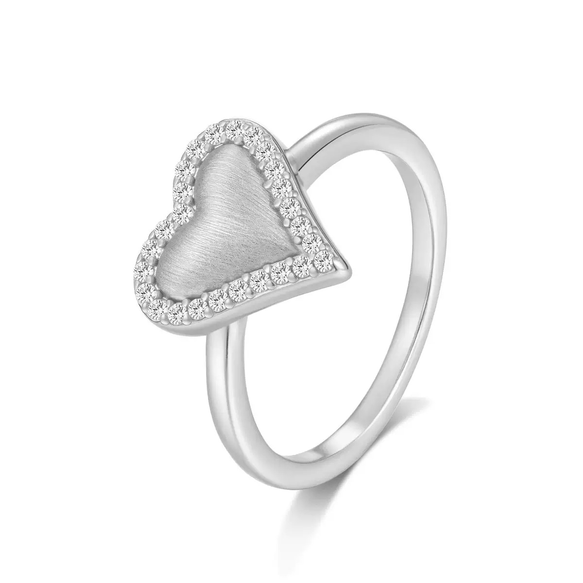 FirstMadam Vintage 18K Gold Plated Heart Paved Moissanite Women Ring-1 FirstMadam Vintage 18K Gold Plated Heart Paved Moissanite Women Ring