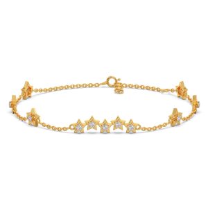 FirstMadam 18K Solid Gold Orie Star Diamond Chain Bracelet