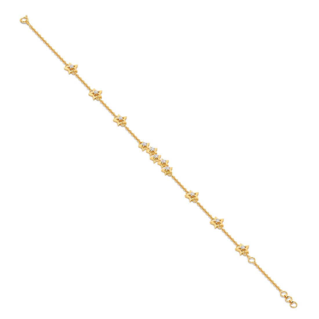 FirstMadam 18K Solid Gold Orie Star Diamond Chain Bracelet (4) FirstMadam 18K Solid Gold Orie Star Diamond Chain Bracelet
