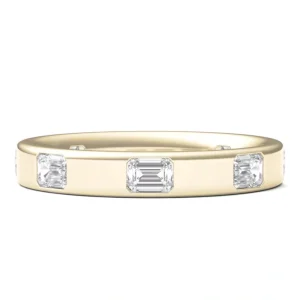 FirstMadam Emerald-Cut Lab Diamond Band in 14K Yellow Gold Band Ring