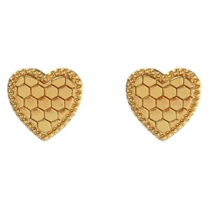 FirstMadam Fashion Brass Heart Shaped Sequined Earrings Everyday Outfits for Women Wholesale Price