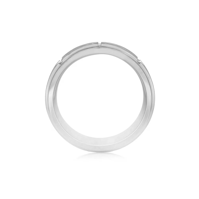 FirstMadam Simple Men's Stainless Steel Wide 8MM Wedding Ring-1 FirstMadam Simple Men's Stainless Steel Wide 8MM Wedding Ring