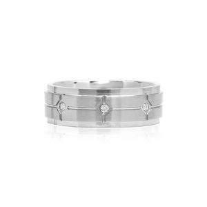 FirstMadam Simple Men's Stainless Steel Wide 8MM Wedding Ring