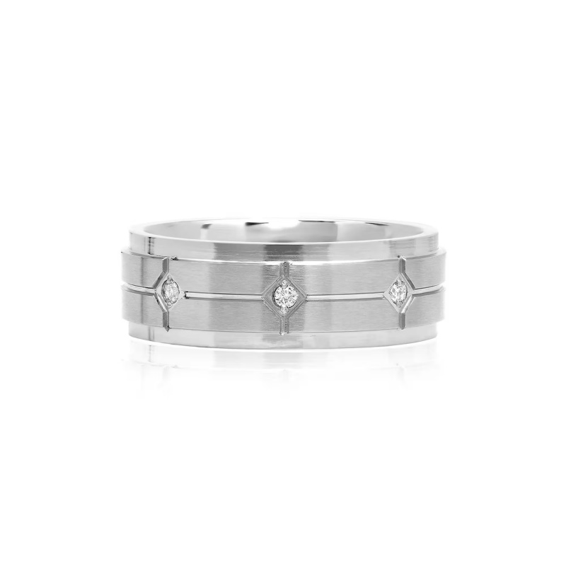 FirstMadam Simple Men's Stainless Steel Wide 8MM Wedding Ring