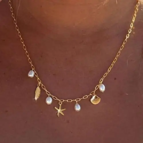 Firstmadam Fashion Brass Versatile Ocean Inspired Multi Element Light Luxury Women Necklace Factory Price Firstmadam Fashion Brass Versatile Ocean Inspired Multi Element Light Luxury Women Necklace Factory Price