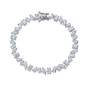 FirstMadam High Quality Fancy-Shaped Diamond Tennis Bracelet