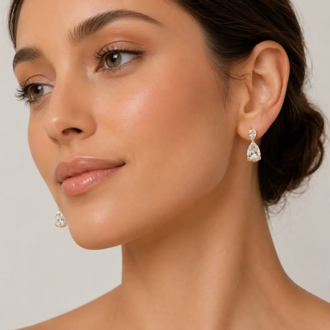 18K Yellow Gold 3CT Lab Created Diamond Earrings 18K Yellow Gold 3CT Lab Created Diamond Earrings