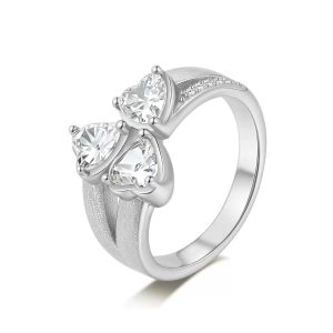 FirstMadam Wholesale Heart Shape Setting Moissanite Gold Plated Ring