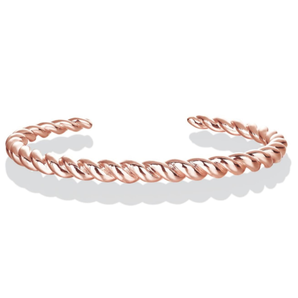 DiomandX Luxury 18K Gold Twisted Rope Open Cuff Bangle Bracelet for Women Chunky Cable2