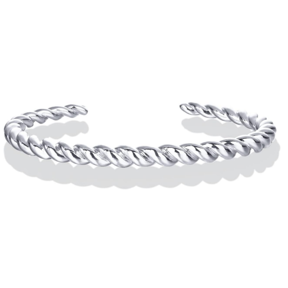 DiomandX Luxury 18K Gold Twisted Rope Open Cuff Bangle Bracelet for Women Chunky Cable3