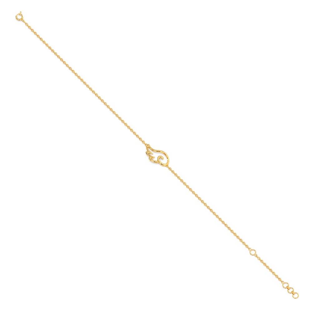FirstMadam Angel Wings Gold Chain Bracelet in 18K Yellow Gold for Girl (4) FirstMadam Angel Wings Gold Chain Bracelet in 18K Yellow Gold for Girl