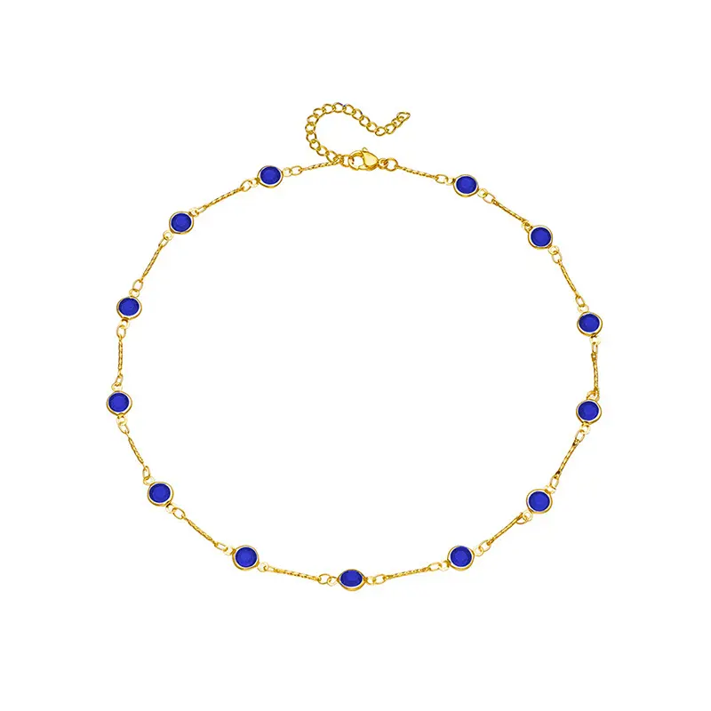 FirstMadam Fashion Brass Layer Zircon Collarbone Chain Women Short Single Necklace Wholesale Price