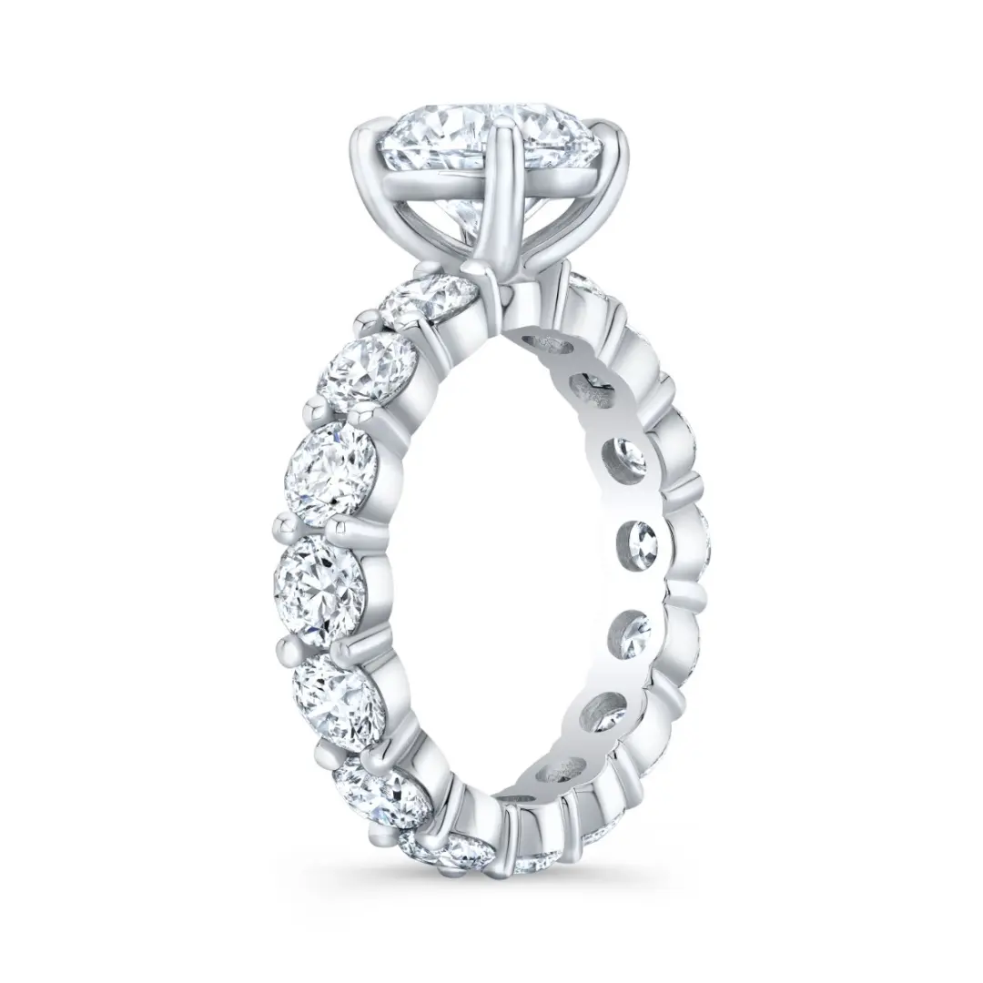 Lab Grown Round Diamond Solitaire Ring 18k White Gold Bridal Band Lab Grown Round Diamond Solitaire Ring 18k White Gold Bridal Band