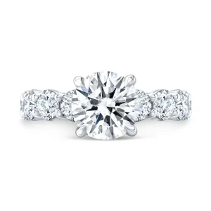 Minimalist 18k Gold Lab Diamond Accent Engagement Ring
