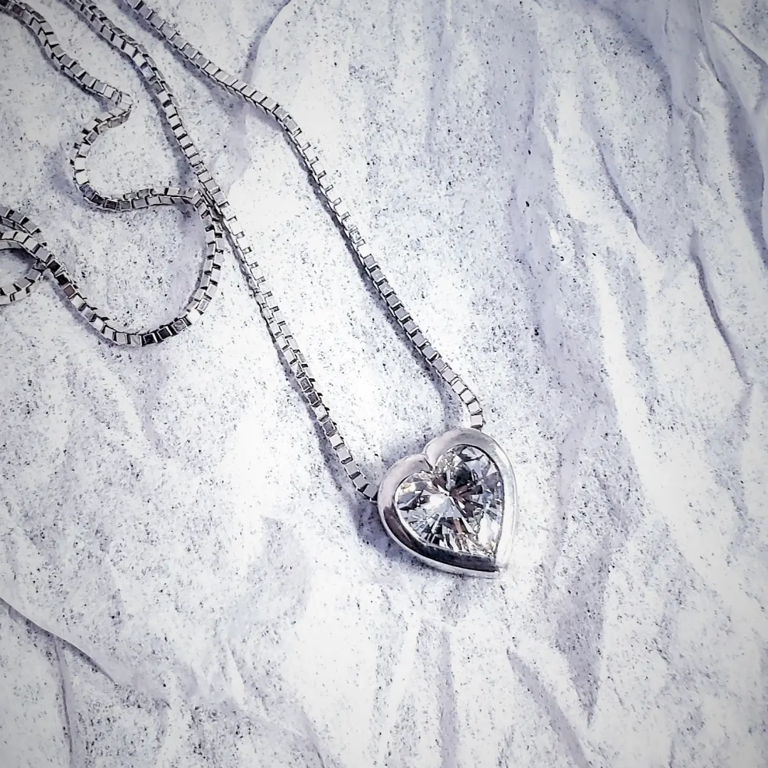 18K Rose Gold Heart Lab Grown Diamond Pendant Necklace 18K Rose Gold Heart Lab Grown Diamond Pendant Necklace