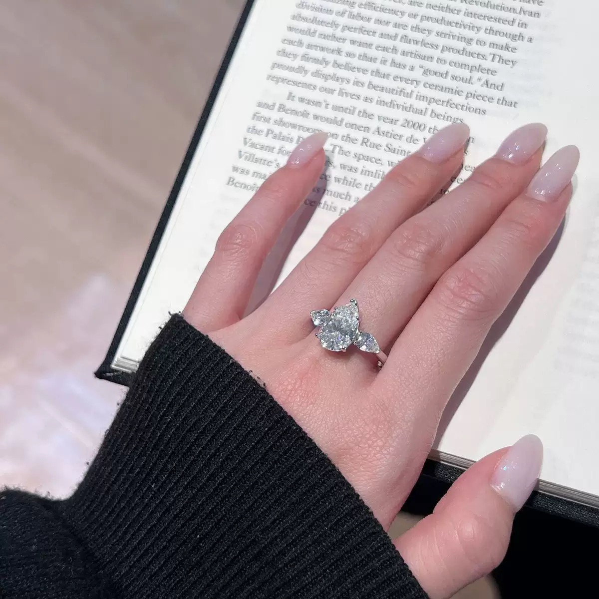 FirstMadam Hot Sale Three Stones Gold Plated Moissanite Wedding Ring FirstMadam Hot Sale Three Stones Gold Plated Moissanite Wedding Ring