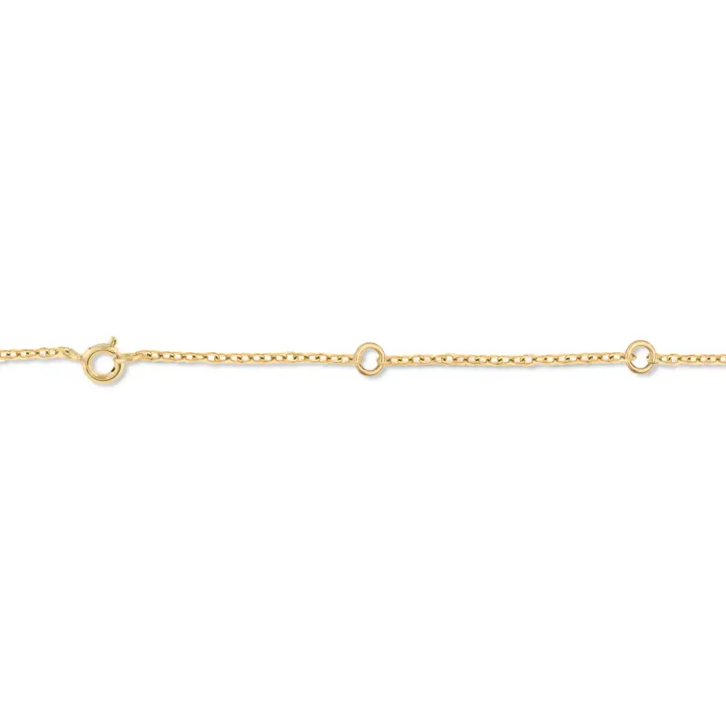 FirstMadam 14K Yellow Gold Lab Pear Shaped Diamond Station Necklace for Women--002 FirstMadam 14K Yellow Gold Lab Pear Shaped Diamond Station Necklace for Women