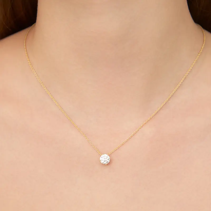 FirstMadam Custom 1CT with IGI Certified Lab Diamond Slider Necklace in 18K Yellow Gold (1) FirstMadam Custom 1CT with IGI Certified Lab Diamond Slider Necklace in 18K Yellow Gold