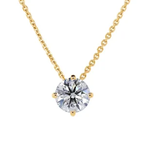 FirstMadam Custom 1CT with IGI Certified Lab Diamond Slider Necklace in 18K Yellow Gold