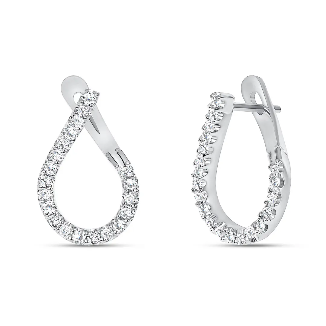 Full Pave Lab Diamond 18K Yellow Gold Hoop Earrings Full Pave Lab Diamond 18K Yellow Gold Hoop Earrings