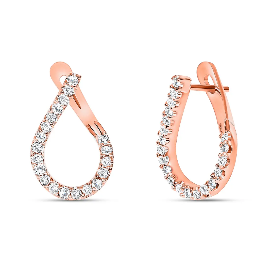 Pear Shape Lab Diamond 18K Gold Huggie Earrings Pear Shape Lab Diamond 18K Gold Huggie Earrings