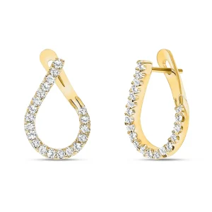 Women Daily Wear 18K Gold Lab Diamond Huggie Earrings