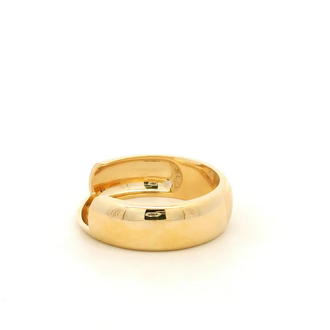 18K GOLD Plain Open Band Ring Polished Smooth Adjustable Statement Ring for Unisex 18K GOLD Plain Open Band Ring Polished Smooth Adjustable Statement Ring for Unisex