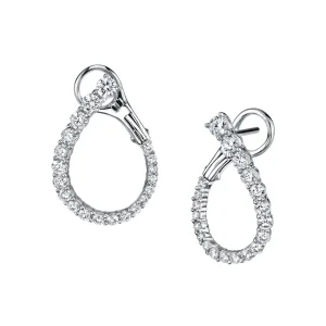 18K Gold Lab Diamond Pave Open Hoop Earrings