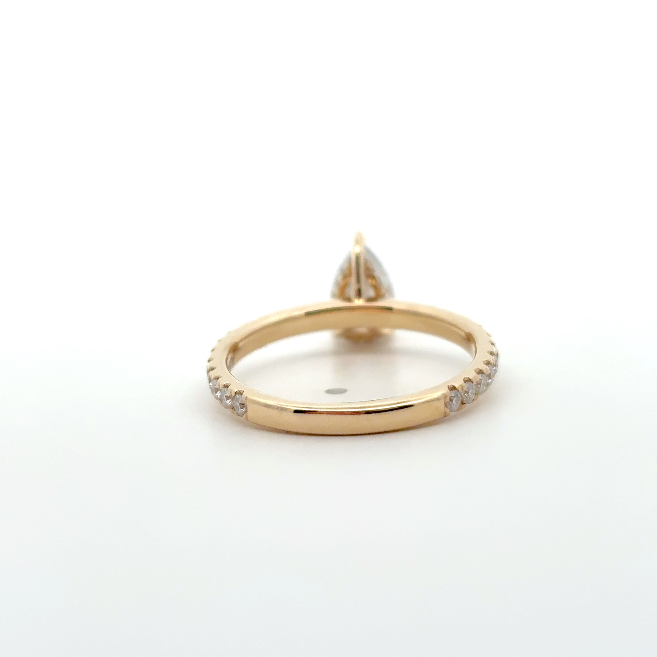 FirstMadam 14K Solid Gold Pear Cut Solitaire 2CT Moissanite Engagement Ring FirstMadam 14K Solid Gold Pear Cut Solitaire 2CT Moissanite Engagement Ring