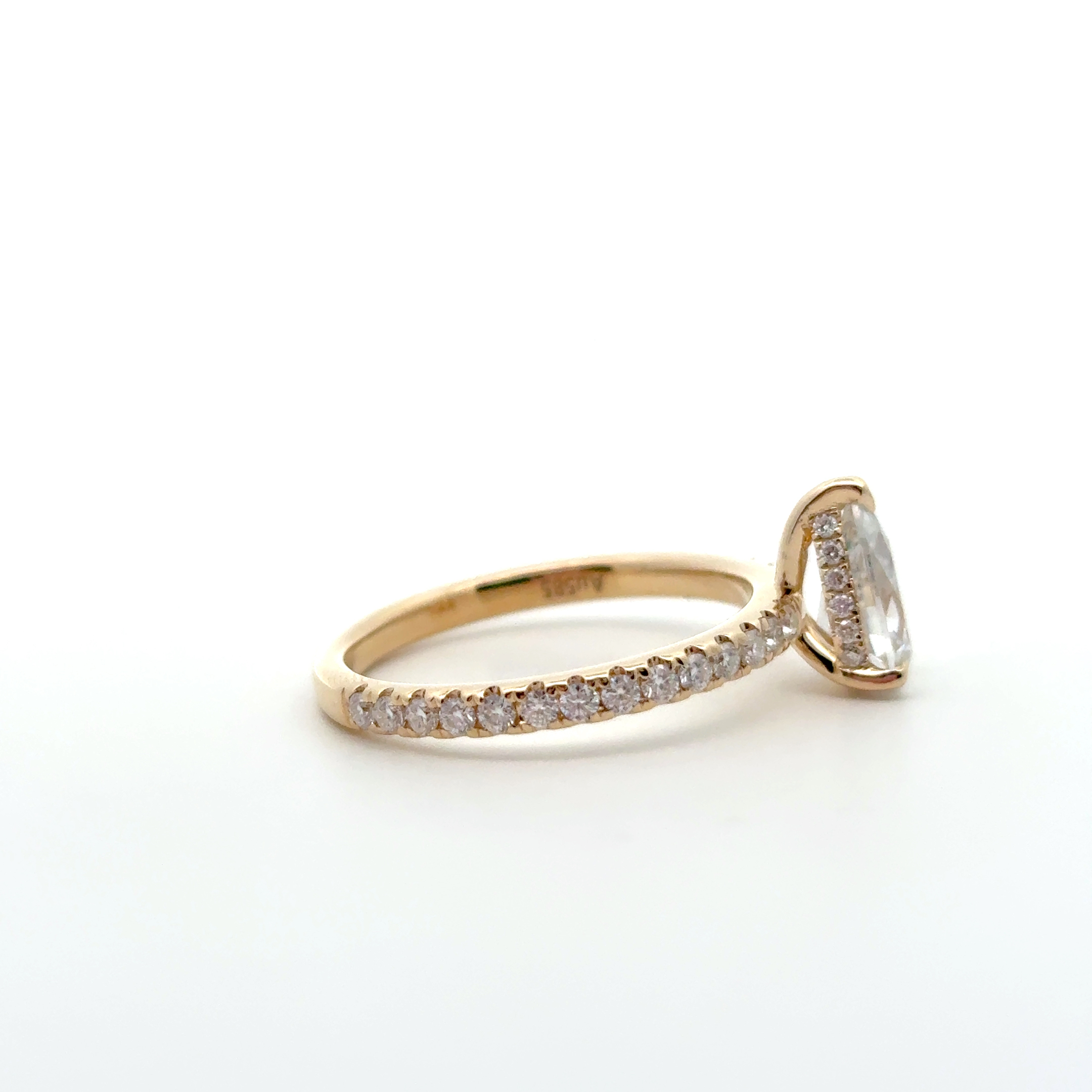FirstMadam 14K Solid Gold Pear Cut Solitaire 2CT Moissanite Engagement Ring FirstMadam 14K Solid Gold Pear Cut Solitaire 2CT Moissanite Engagement Ring